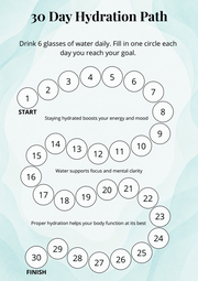 30 Day Hydration Path printable water tracker